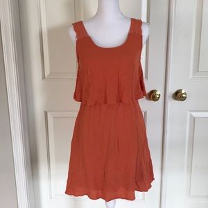 🍊Francesca’s Orange Ruffle Dress